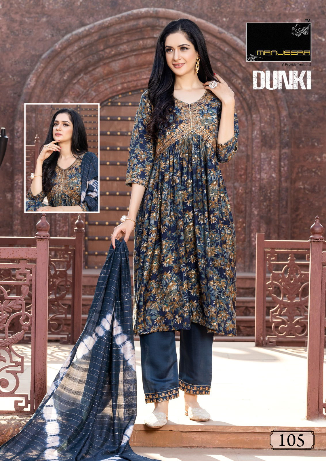 Dunki By Manjeera Modal Printed Kurti With Bottom Dupatta Wholesale In India
